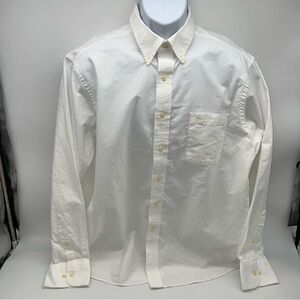 IZOD Men’s White Cotton Blend Dress Slim Fit Shirt-Size 17.5 Neck-34/35 Sleeve